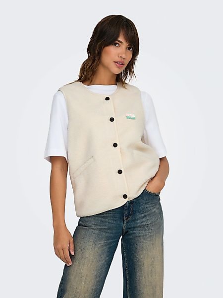 ONLY Plüschweste "ONLBABY LIFE TEDDY VEST PNT CS" Kunstfaser Plüsch günstig online kaufen
