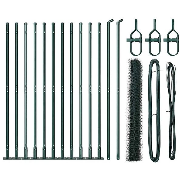 vidaXL Zaunpfosten Grün 25 x 0,8 m 50 mm Mesh Stahl und PVC 3353515 günstig online kaufen