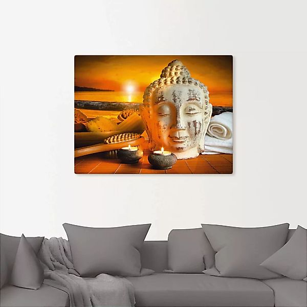 Artland Wandbild »Bad-Zubehör mit Buddha-Statue«, Religion, (1 St.) günstig online kaufen
