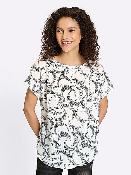 heine Klassische Bluse Druck-Bluse Kurzarm günstig online kaufen