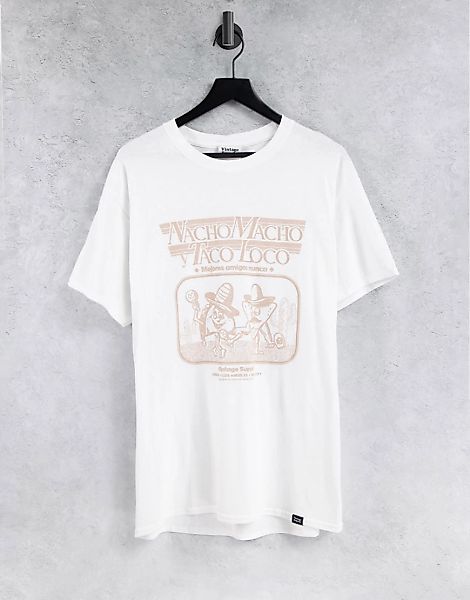 Vintage Supply – T-Shirt mit „Nacho Macho“-Print in Weiß günstig online kaufen