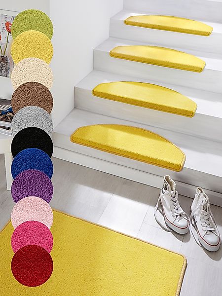 HANSE Home Stufenmatte »Fancy«, halbrund, 7 mm Höhe, 15 Stück, Treppenmatte günstig online kaufen