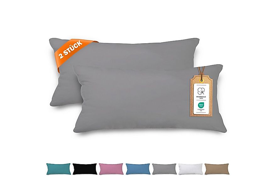 Veluna Home Kissenbezüge 100% Baumwolle(2er-Set) Renforcé Kissenbezug mit R günstig online kaufen