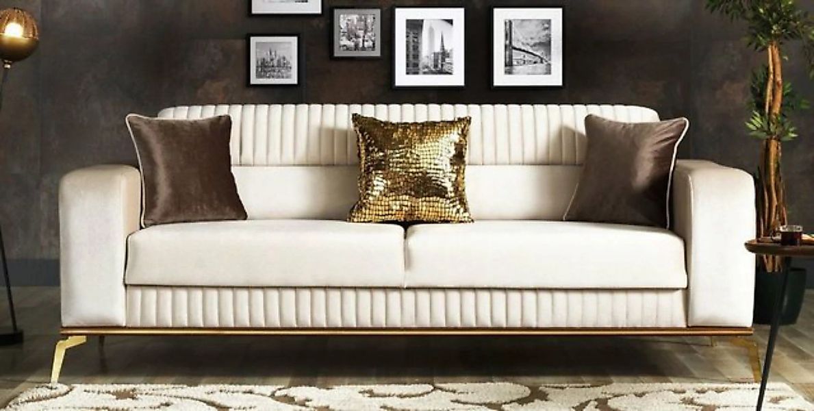 Casa Padrino Schlafsofa Luxus Schlafsofa Gold / Braun / Gold 225 x 92 x H. günstig online kaufen