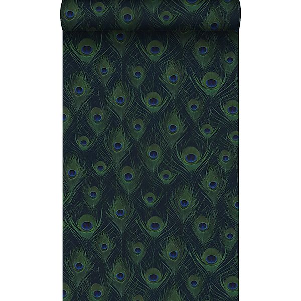 Origin Luxury Wallcoverings Tapete Pfauenfedern Dunkelblau 53 Cm X 1005 Cm günstig online kaufen