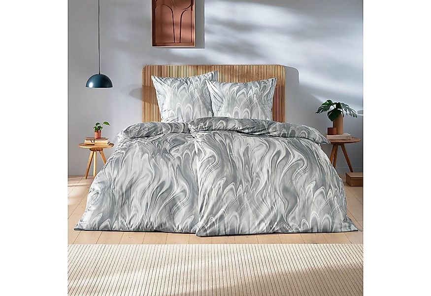 Estella Bettwäsche Estella Mako Jersey Bettwäsche 155x220 Klaas grau Marmor günstig online kaufen