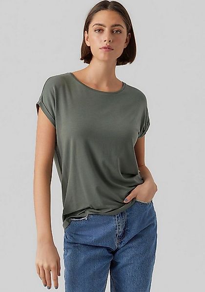 Vero Moda Rundhalsshirt VMAVA PLAIN SS TOP GAJRS NOOS Materialmix, regular günstig online kaufen
