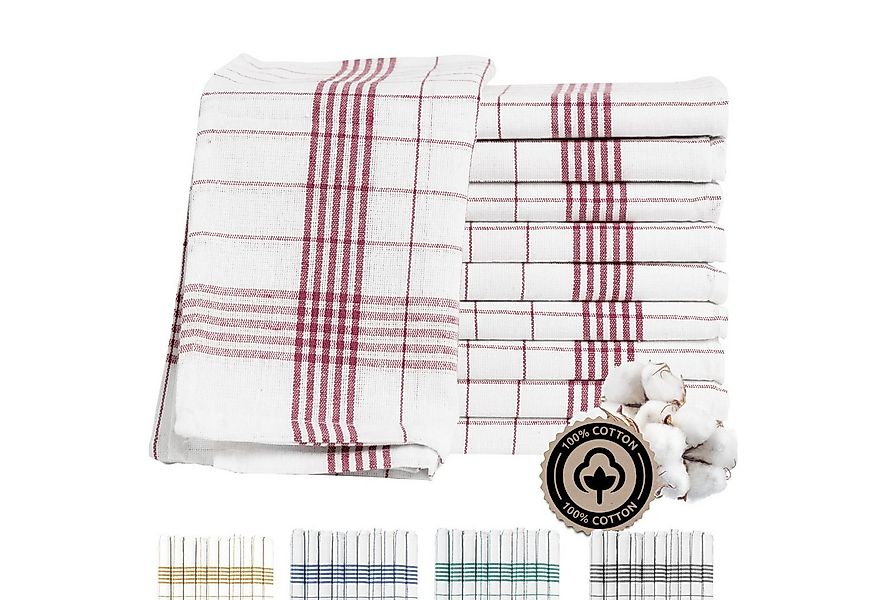 Zestri Geschirrtuch 10er-Set aus 100% Baumwolle, 50x70 cm Küchenhandtücher günstig online kaufen