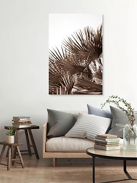 Poster / Leinwandbild - Gorgeous Golden Palm Leafes günstig online kaufen