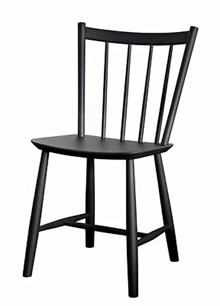 Stuhl J41 holz schwarz / Holz - Hay - Schwarz günstig online kaufen