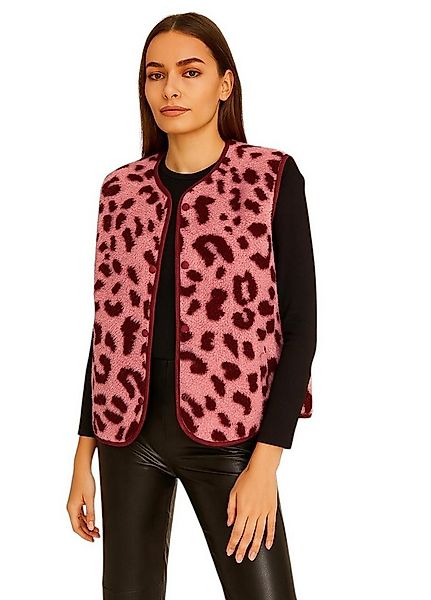 Worldclassca Fellimitatweste Worldclassca Teddy Weste Warm Kuschelig Leopar günstig online kaufen
