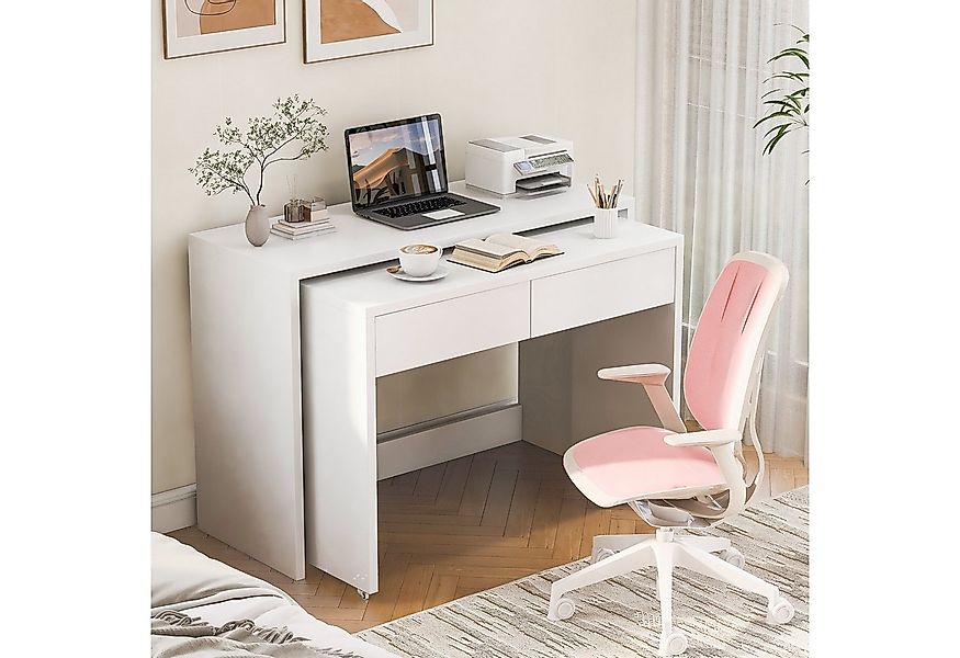 Merax Schreibtisch 2-in-1 ausziehbarer Kompaktschreibtisch (110×40×78 cm, 1 günstig online kaufen