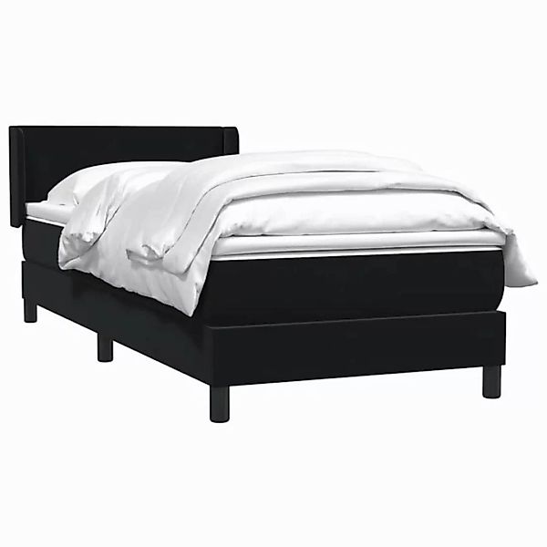 vidaXL Bett Boxspringbett mit Matratze Schwarz 90x210 cm Samt günstig online kaufen