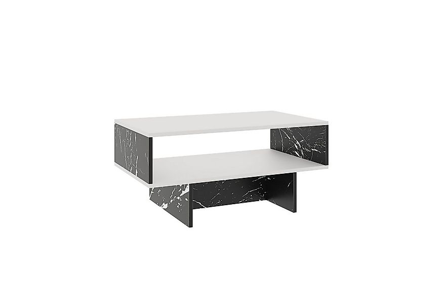en.casa Couchtisch, »Mjölby« Sofatisch rechteckig Beistelltisch Weiß/Marmor günstig online kaufen