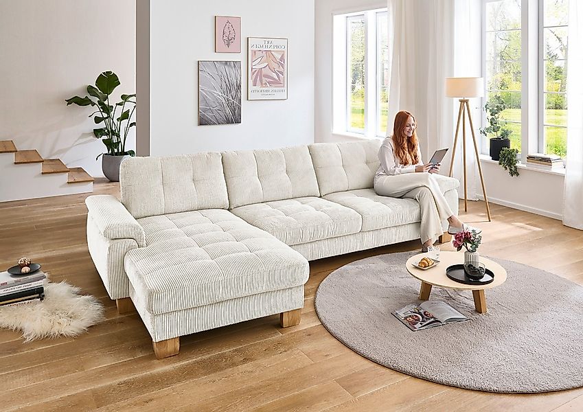 Die PlanBar Ecksofa "PP-LA19101 L-Form, Breite 316 cm" wahlweise mit Bettfu günstig online kaufen