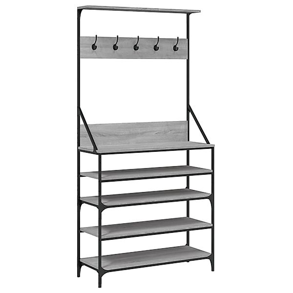 vidaXL Kleiderständer mit Schuhablage Grau Sonoma 90x34x184 cm 837880 günstig online kaufen
