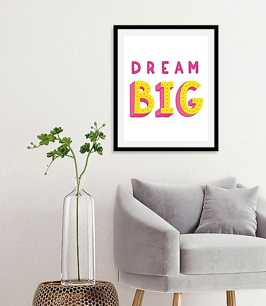 queence Bild "Dream Big" Kunst  Motivationsbilder  Schriftzug  Schriftzüge günstig online kaufen