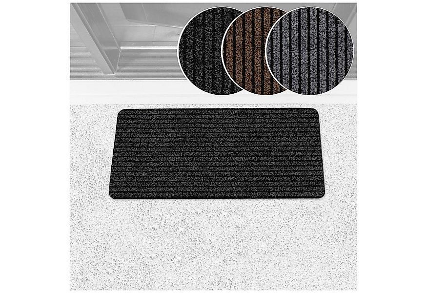 ANRO Fußmatte Türvorleger Schmutzfangmatte MiSCHA, eckig, Höhe: 3 mm, Robus günstig online kaufen