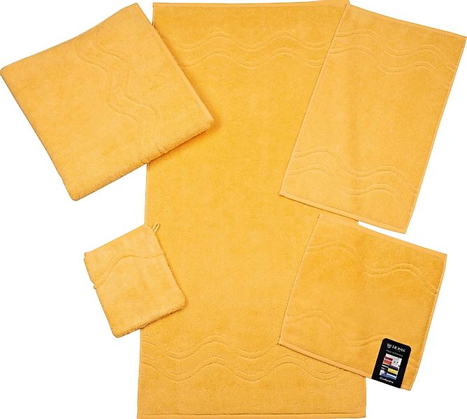 ROSS Gästehandtuch "Cashmere feeling" 100% Baumwolle, mit Wellen-Bordüre, g günstig online kaufen