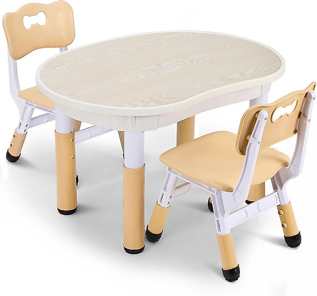 TLGREEN Kindertisch Kindersitzgruppe Höhenverstellbar, Maltisch Kinder günstig online kaufen