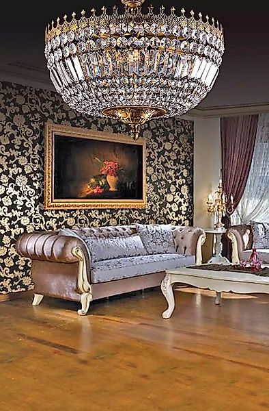 JVmoebel Kronleuchter Kristall Deckenleuchter Luxus Gold Kronleuchter Decke günstig online kaufen