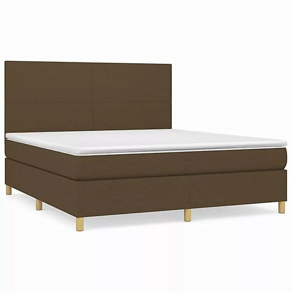 vidaXL Boxspringbett Boxspringbett mit Matratze Dunkelbraun 180x200 cm Stof günstig online kaufen