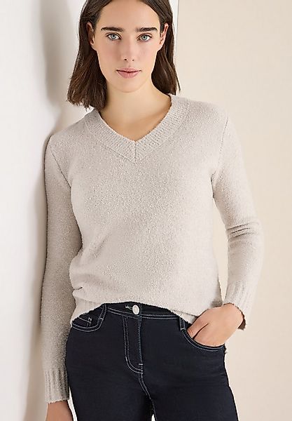 CECIL Strickpullover Bouclé V-Neck günstig online kaufen