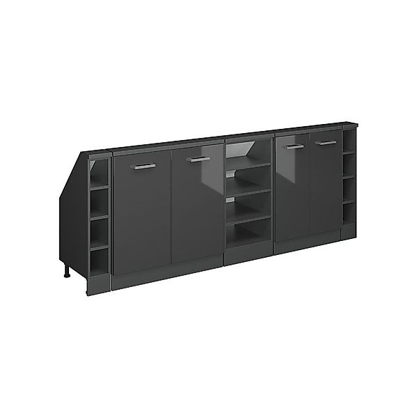 Vicco Unterschrank R-Line, Anthrazit Hochglanz/Anthrazit, 215 günstig online kaufen
