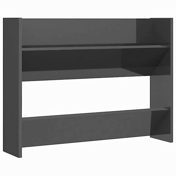 furnicato Hängeschuhschrank Wand-Schuhschrank Hochglanz-Grau 80x18x60 cm Ho günstig online kaufen