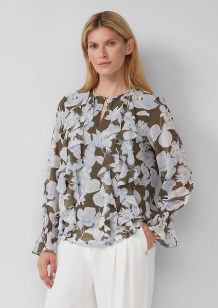 s.Oliver Langarmbluse Bluse Chiffonbluse mit Volants günstig online kaufen