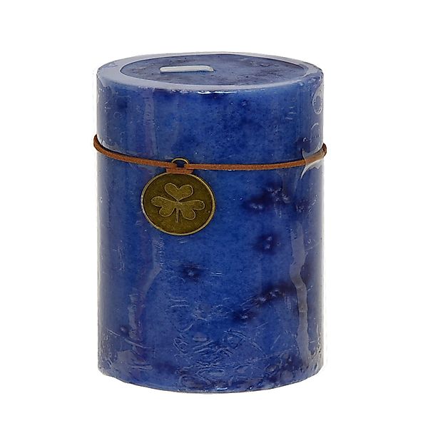 B&S Stumpenkerze Trendkerze durchgefärbt marmoriert blau günstig online kaufen