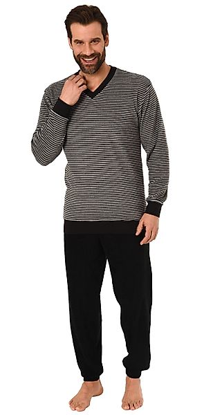 Normann Pyjama Herren Frottee Pyjama langarm günstig online kaufen