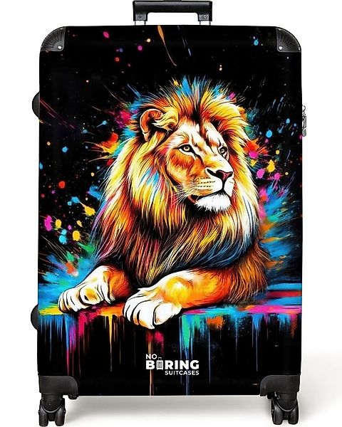 NoBoringSuitcases.com© Hartschalen-Trolley Löwe mit bunten Spritzern auf sc günstig online kaufen