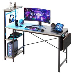 Bestier Gamingtisch Gaming Schreibtisch mit Regalen günstig online kaufen