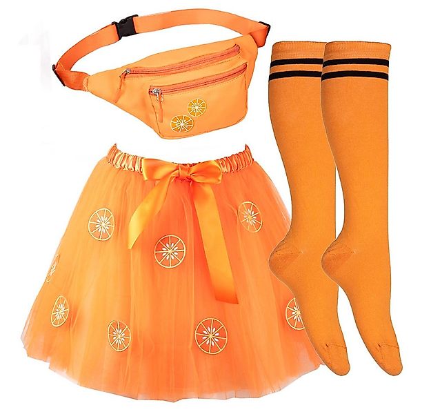 Goldschmidt Kostüme Kostüm Kostüm Orangen Set Tutu Bauchtasche & Strümpfe günstig online kaufen