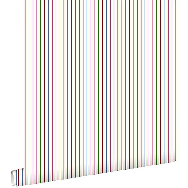 ESTAhome Tapete Streifen Lindgrün und Rot 53 cm x 10,05 m 137306 günstig online kaufen