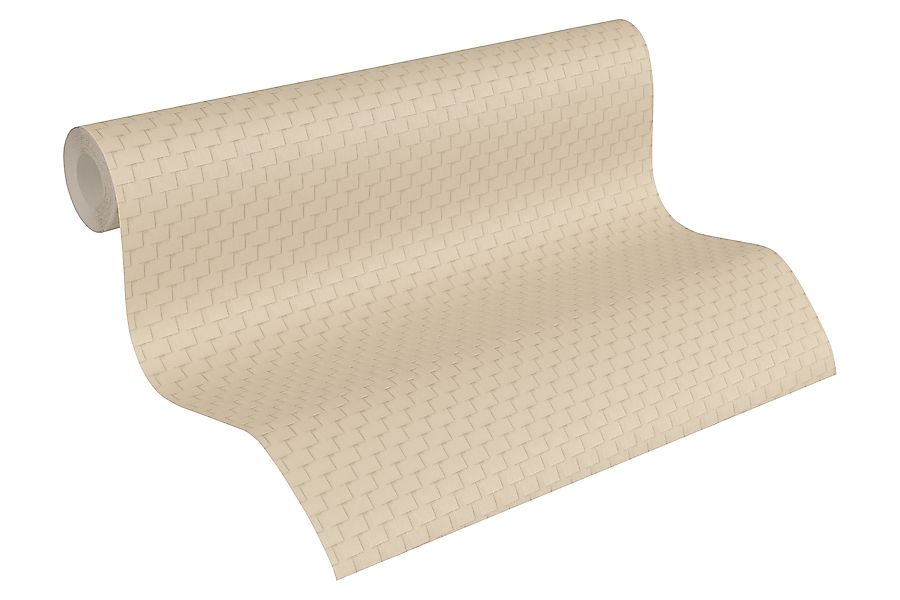 Bricoflor Beige Tapete in Kacheloptik 3D Tapete mit Metro Fliesen Ideal für günstig online kaufen