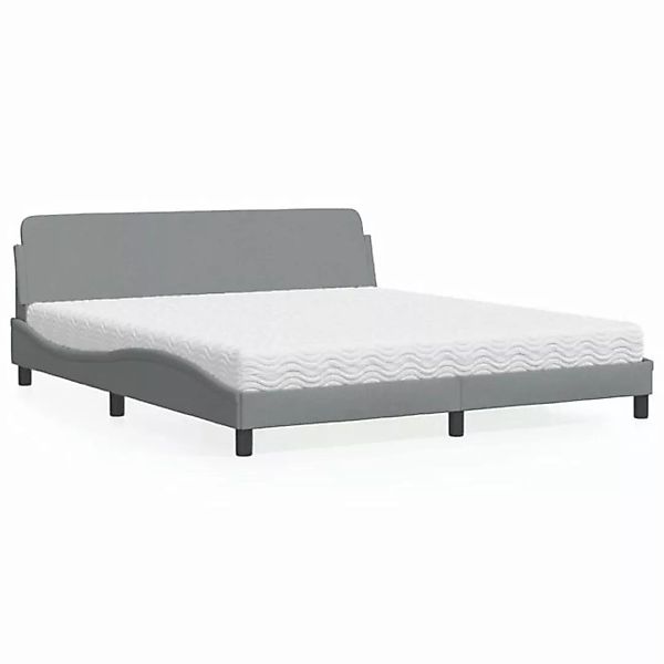 vidaXL Bett Bett mit Matratze Hellgrau 180x200 cm Stoff günstig online kaufen