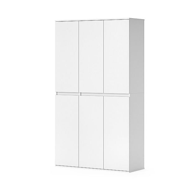 Vicco Kleiderschrank Claus, Weiß, 111 x 191.5 cm mit 6 Türen günstig online kaufen