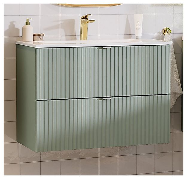 Lomadox Waschtisch NEWPORT-56-GREEN, Waschplatz, Keramik-Waschbecken, grün günstig online kaufen