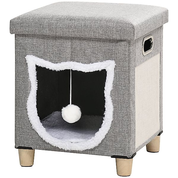 PawHut Tierhaus Katzenhaus mit Kissen, Katzenbett günstig online kaufen