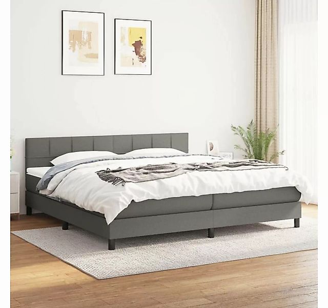furnicato Bett Boxspringbett mit Matratze Dunkelgrau 180x200 cm Stoff günstig online kaufen