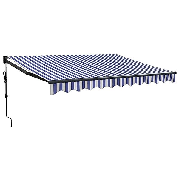 furnicato Elektrische Markise mit Kurbel Blau und Weiß 3x2,5 m günstig online kaufen