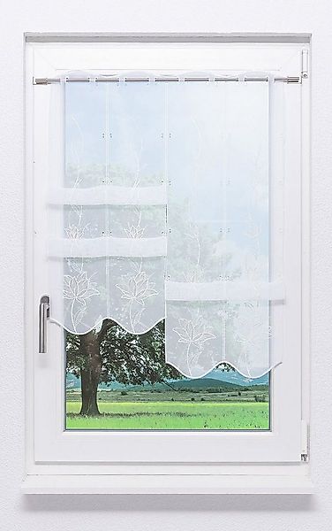 Plauener Spitze® Panneaux Kelchblüten (1 St), transparent, HxB 95x48cm günstig online kaufen