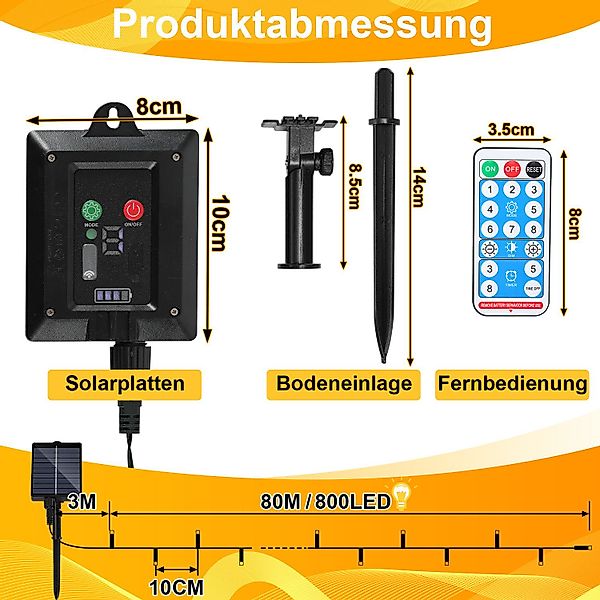 Clanmacy LED-Lichterkette LED Solar Lichterkette Solarleuchten günstig online kaufen