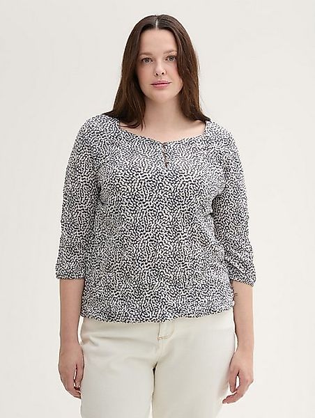 TOM TAILOR PLUS 3/4-Arm-Shirt Plus Size - 3/4 Arm Shirt in Crinkle-Optik günstig online kaufen