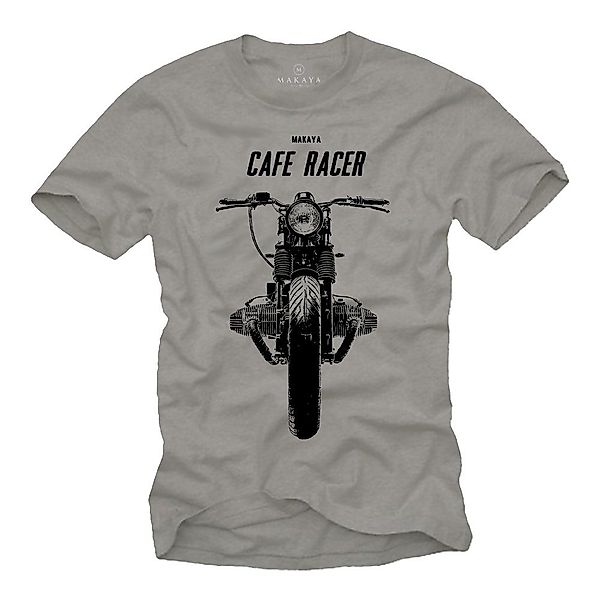 MAKAYA T-Shirt Herren Biker Motiv Cafe günstig online kaufen