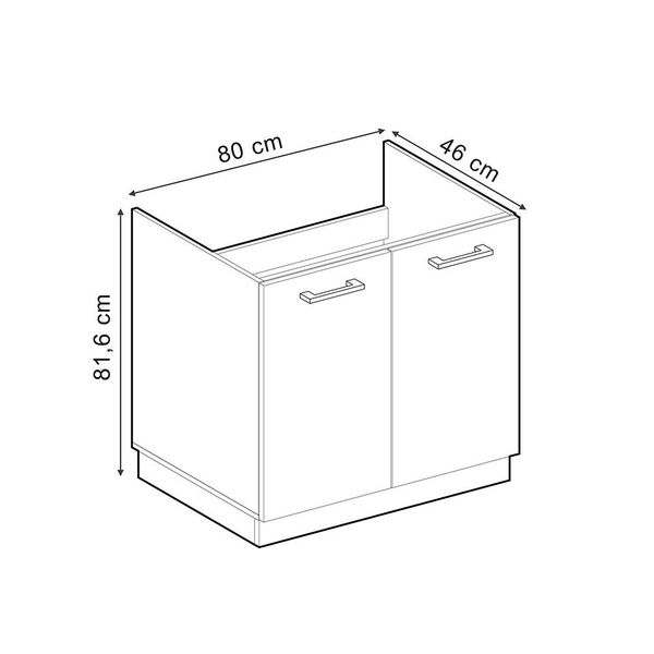 Vicco Spülenunterschrank R-Line, Anthrazit Hochglanz/Anthrazit, 80 günstig online kaufen