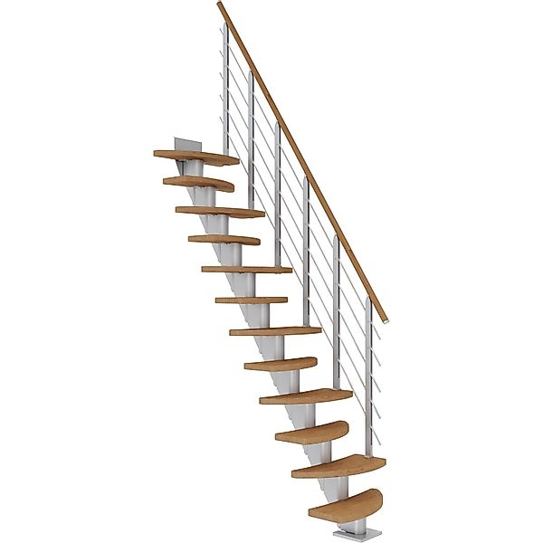 Dolle Mittelholmtreppe Berlin Eiche Perlgrau GH bis 270 cm Variabel 64 cm F günstig online kaufen