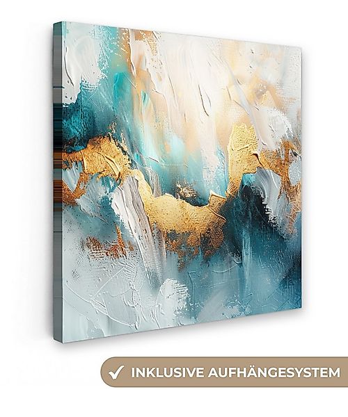 OneMillionCanvasses® Leinwandbild Abstrakt - Kunst - Gold - Blau, Fotodruck günstig online kaufen